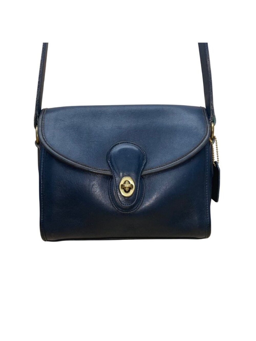 Coach Women’s Navy Leather Turnlock Closure Adjustable Strap Crossbody Bag - Picture 2 of 14